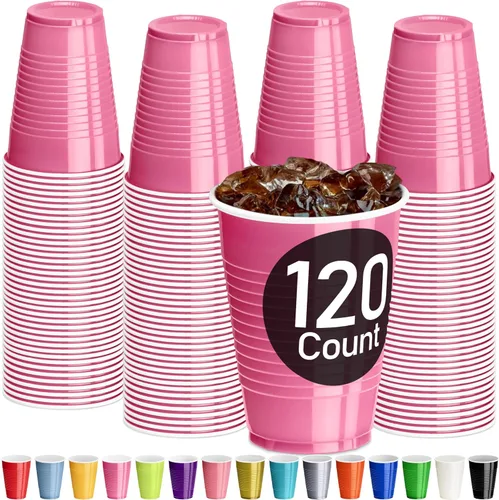 Vista 13 de DecorRack - Vasos desechables y reutilizables de 12 onzas para fiestas de cumpleaños, despedidas de soltera, campamentos, eventos en interiores y al