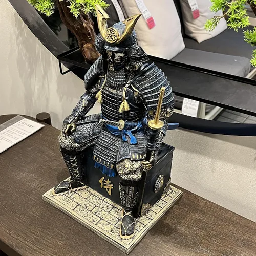 Vista 9 de LOOYAR Estatua de guerrero samurai antiguo medieval zombi de resina, figura decorativa artesanal para sala de estar, porche, oficina, escritorio
