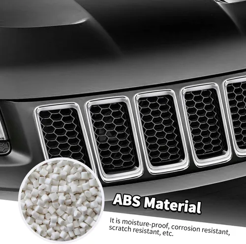 Vista 4 de Jimen Compatible con Jeep Grand Cherokee 2014-2016, 7 piezas de insertos para parrilla delantera, kit de moldura de anillo de rejilla (cromado)