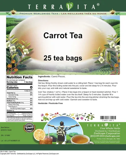 Vista 2 de Té de zanahoria (25 bolsitas de té, ZIN: 511685)