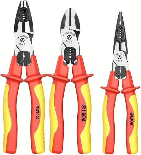 Vista 7 de LAOA Alicates de corte diagonal aislados de 1000 V, herramienta de corte de alambre profesional para electricista con pelacables y función