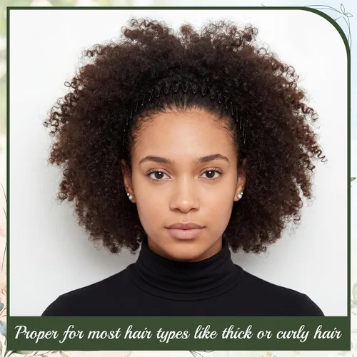 Vista 5 de Shappy 9 piezas de peine elástico circular completo de plástico flexible peine de círculo elástico diadema para el cabello para mujeres y niñas