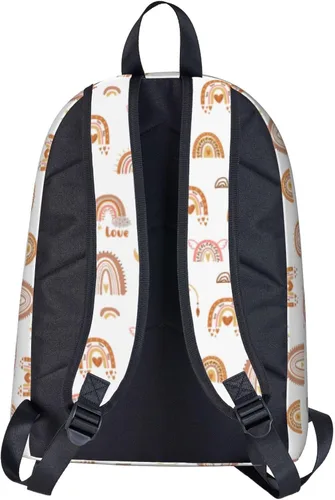 Vista 2 de Mochila personalizada para niñas y niños, mochilas personalizadas con nombre para niños, mochila escolar personalizada para viajes, Rainbow-rosado