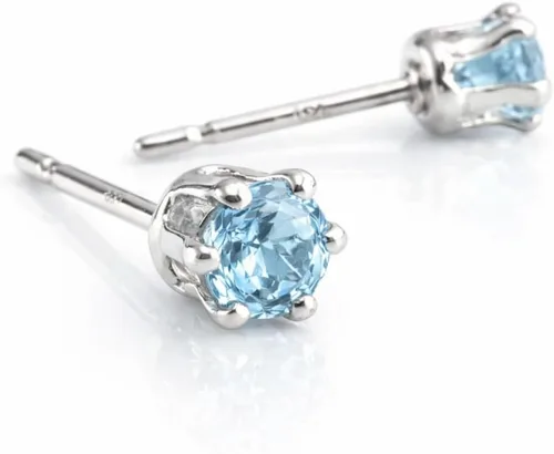 Vista 11 de 3-4mm Sterling Silver Birthstone Stud Earrings, 6-Prong