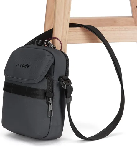Vista 5 de Pacsafe Metrosafe X - Bandolera compacta antirrobo, se adapta a tabletas de 8 pulgadas, color pizarra, Pizarra