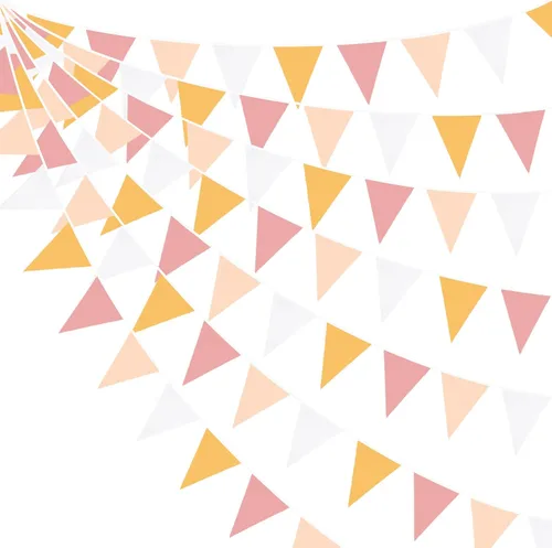 Vista 8 de Bandera triangular de tela de algodón para decoración de otoño, boda, cumpleaños, día de Acción de Gracias, hogar, guardería, jardín al aire libre