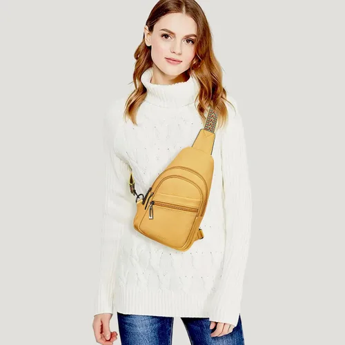 Vista 2 de Bandolera cruzada para mujer, cangureras para mujer, bolsa de pecho para el trabajo y compras