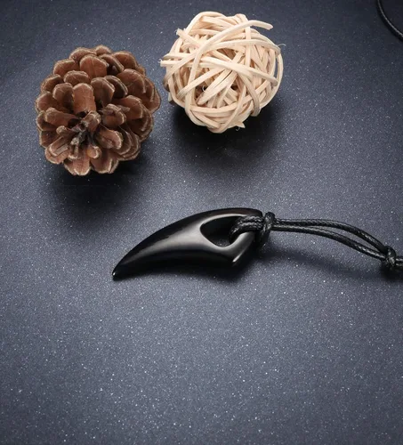 Vista 5 de Jstyle Juego de 2 collares con dije de acero inoxidable para hombre con punta de lanza y dientes de lobo