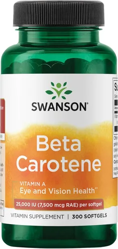 Vista 10 de Swanson Betacaroteno Vitamina A 25,000 UI Suplemento para la salud de los ojos y la piel para adultos que buscan la visión y el apoyo inmunológico