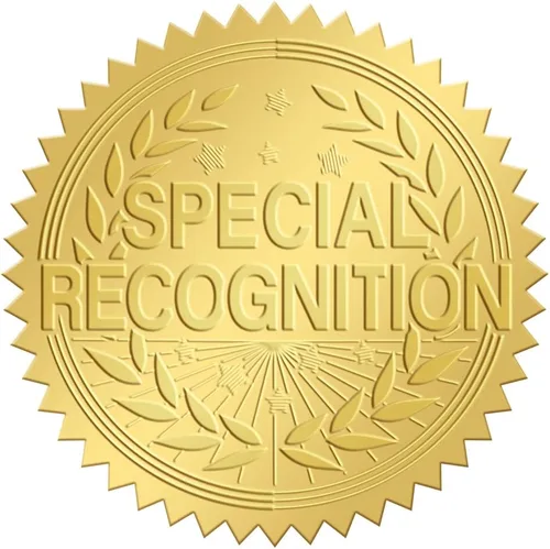 Vista 14 de CRASPIRE Calcomanías de papel de aluminio dorado de 2 pulgadas en relieve, certificado de estrella de excelencia, sellos oficiales, calcomanías