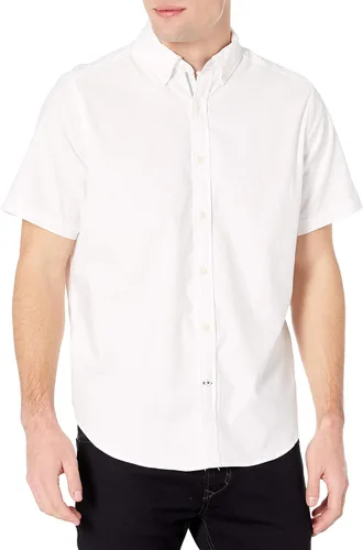 Vista 3 de Nautica Camisa Oxford de manga corta con botones para hombre celeste (Light French Blue)