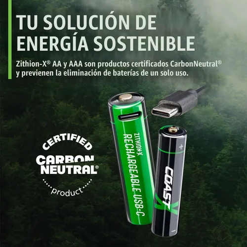 Vista 12 de Coast Zithion-X - Batería recargable AA (8 baterías) y estación de carga ZXCS16 de 16 puertos - Paquete combinado