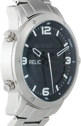 Vista 4 de Relic by Fossil Mens Walker Quartz Watch with Stainless SteelSilicone Strap
