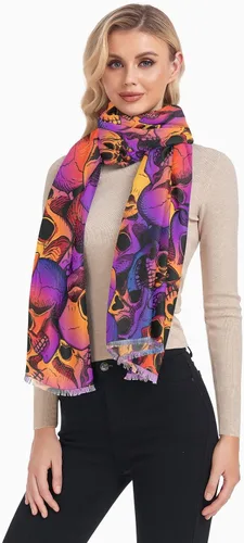 Vista 3 de Bufandas para mujer, para invierno y otoño, a la moda, chal largo, acogedor, suave, grande, bufanda para la cabeza