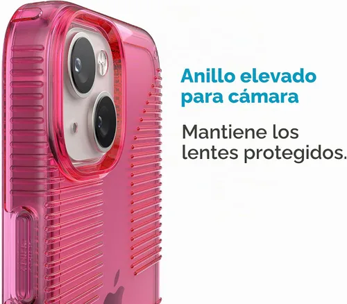Vista 4 de Speck Funda transparente para iPhone 14 y iPhone 13 – Protección contra caídas, resistente a los arañazos y a prueba de amarilleo, funda de doble