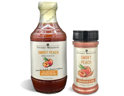Vista 9 de Gourmet Warehouse Salsa BBQ Cherry Jalapeño y condimento para barbacoa de nogal, hecho a mano en lotes pequeños, sin gluten, sin MSG 16 onzas / 4