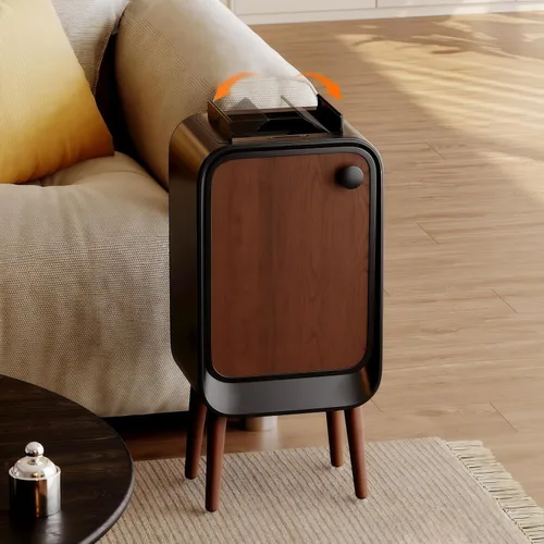 Vista 2 de Bote de basura automático con sensor de movimiento, manos libres, sin contacto, con tapa inteligente, papelera eléctrica de baño para oficina
