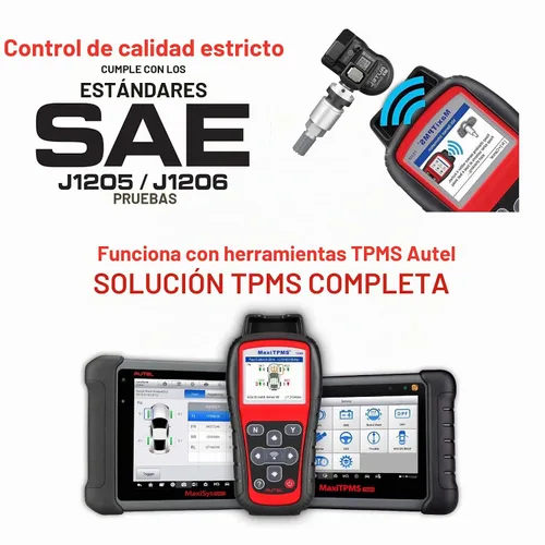 Vista 7 de Autel TPMS Sensores Juego de 4, Sensor Mx Programable para Presión de Neumáticos, 315MHz + 433MHz Press-in Nivel OE (Válvulas Metálicas) Programado