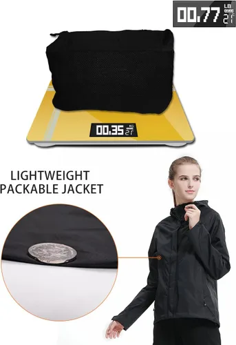 Vista 4 de Diamond Candy - Chaqueta de lluvia con capucha para mujer, ligera, impermeable, informal, para exteriores