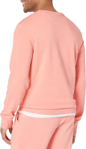 Vista 2 de Tienda Essentials Sudadera ligera de manga larga de rizo francés con cuello redondo para hombre (disponible en tallas grandes y altas)