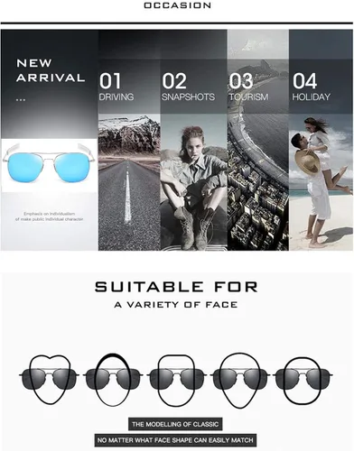 Vista 7 de RCXKOOM Men's Aviator Sunglasses American Army Military Pilot Polarized Sunglasses Bayonet Temples