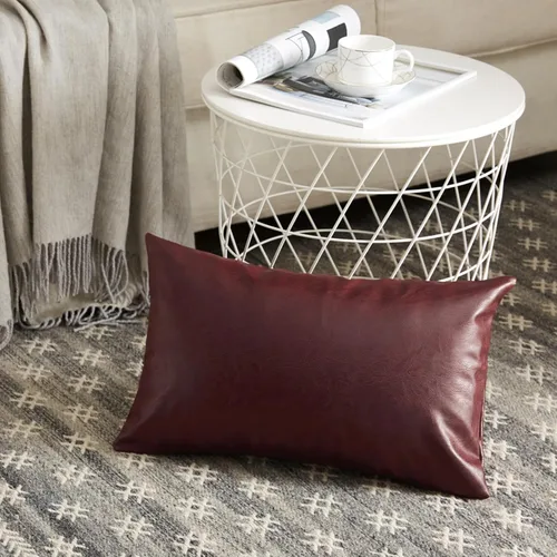 Vista 26 de Fancy Homi - Paquete de 2 fundas de almohada decorativas negras estilo boho de cuero sintético de 16 x 16 pulgadas para sala de estar, sofá, cama