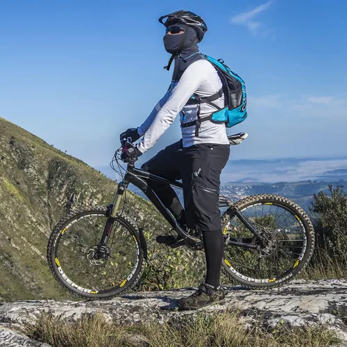 Vista 4 de Saitag pasamontañas motocicleta máscara facial hombres movible transpirable ciclismo enfriamiento máscara a prueba de polvo