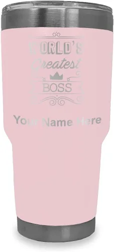 Vista 30 de LaserGram Vaso aislado al vacío de 20 onzas, con grabado personalizado incluido (negro)
