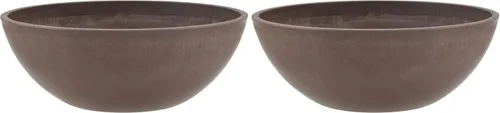 Vista 8 de PSW Pot Collection M20C - Maceta baja de plástico compuesto de piedra/madera de 8 pulgadas, sin orificio de drenaje (perforable), maceta