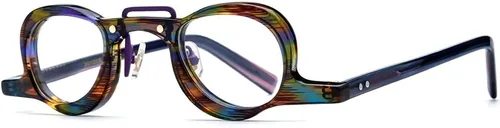 Vista 6 de HEPIDEM Acetate Glasses Frame Men,Round Optical Eyeglasses Women Vintage Retro Eyewear 9153