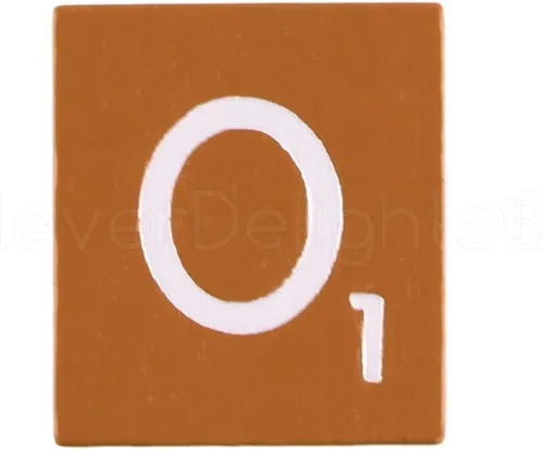 Vista 2 de CleverDelights 100 azulejos de letras de madera, color naranja quemado, juego completo, piezas de repuesto de juego