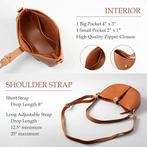 Vista 4 de Bolso de hombro de cuero vegano vintage para mujer, bolso lunar retro, bolso casual hobo bajo el brazo, bolso de señora