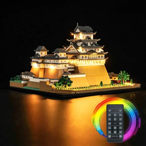 Vista 7 de BrickBling Luz LED compatible con Lego Architecture 21060 Himeji Castle Building Set, luces creativas compatibles con Lego Himeji Castle, gran