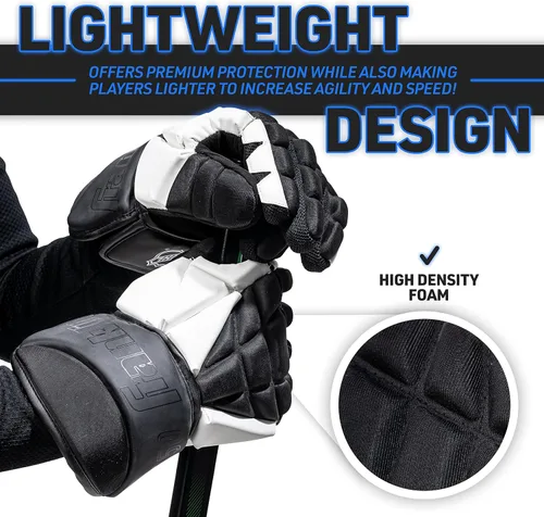 Vista 3 de Franklin Sports NHL - Guantes de hockey callejero – Rodillo ligero para exteriores + guantes de hockey de calle – 13 pulgadas al aire libre – Ajuste