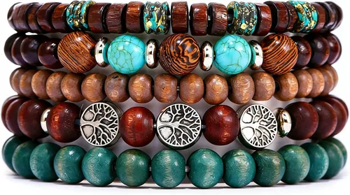 Vista 45 de Pulsera Gótica Ajustable de Cuero Trenzado Punk Multicapa de Estilo Grunge, Conjunto de Pulseras Emo con Brazalete de Metal, Envoltura