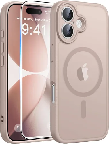 Vista 321 de FNTCASE - Funda para iPhone 16 Pro: magnética, mate, translúcida, de grado militar, protectora contra caídas, resistente, fina, duradera y a prueba