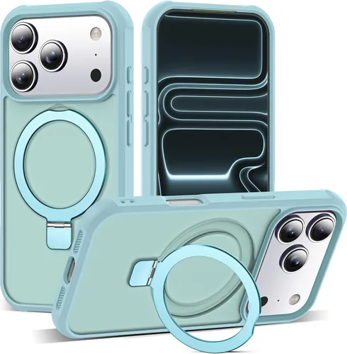 Vista 148 de SKYLMW - Funda compatible con iPhone 11 de 6.1 pulgadas, con soporte magnético invisible tipo anillo, funda translúcida de grado militar, compatible