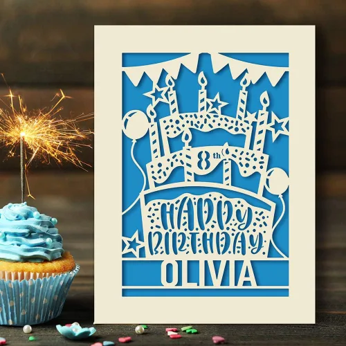 Vista 2 de howson london Tarjeta de cumpleaños personalizada, regalo de feliz cumpleaños para su niña, hija, niños, hijo, nieta, amiga, novia con sobre 12, 13