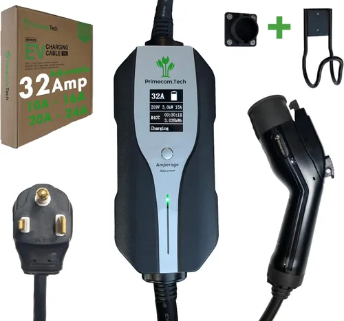 Vista 18 de Primecom.Tech - Cargador de vehículo eléctrico de nivel 2 (EV) Amperaje ajustable