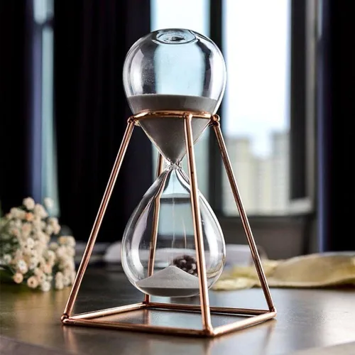 Vista 5 de Temporizador de arena, vidrio de hora, reloj de arena, temporizador de reloj de arena de metal, temporizadores de arena, reloj de arena de 30