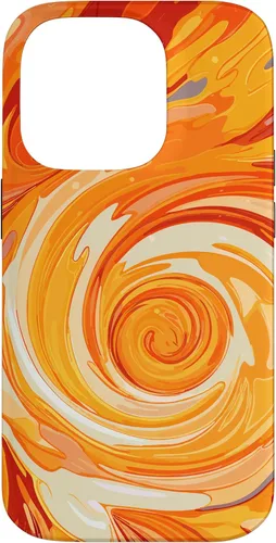 Vista 17 de iPhone 16 Swirl Orange Color Illustration Pattern Abstract Art Case