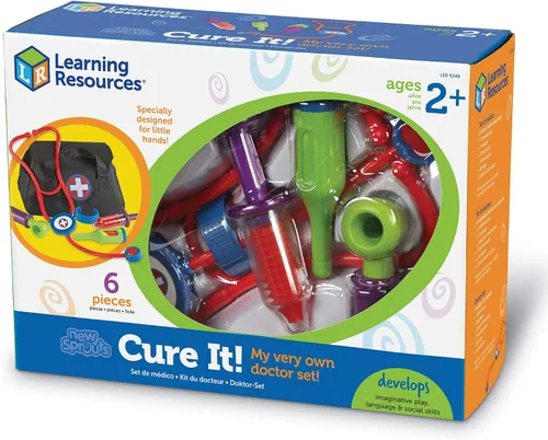 Vista 8 de Learning Resources New Sprouts Cure It Doctor Kit para niños, juego de simulación, juego de médico, 6 piezas, a partir de 2 años