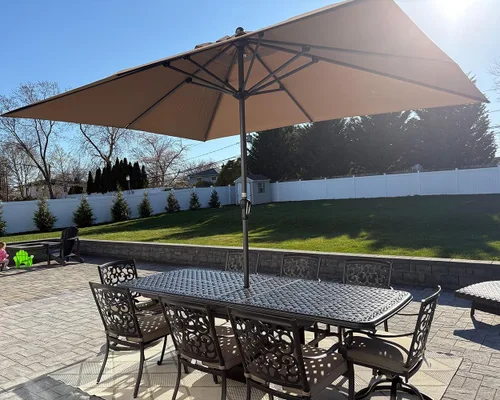 Vista 105 de PURPLE LEAF - Sombrilla de patio rectangular de 6' x 4', sombrilla de mesa para exteriores con marco de aluminio, sombrilla de mercado, sombrilla