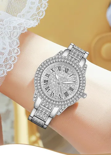 Vista 2 de SENRUD Moda señoras pulsera reloj analógico de cuarzo reloj para mujer (01 blanco), 01 Blanco, Moderno