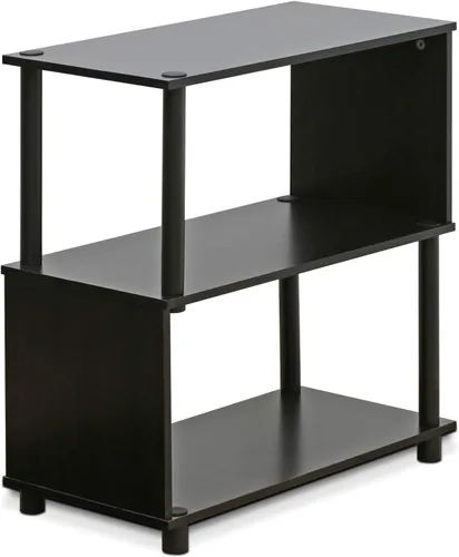 Vista 10 de FURINNO Brahms - Estantería de almacenamiento, 3 niveles, roble negro/negro