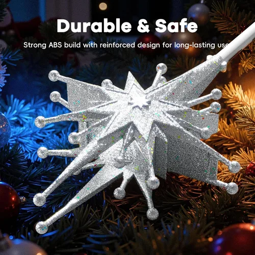 Vista 7 de Proyector de Adorno para Árbol de Navidad 2025 Actualizado con Luz LED Rotativa Brillante y Cobertura Amplia, Ajuste Universal para Árboles