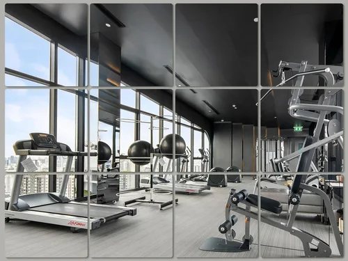 Vista 9 de JAMBALAY Espejo de cristal templado para el gimnasio en casa, 2 piezas de 48 x 30 pulgadas, espejos grandes de cuerpo completo HD para baile, yoga