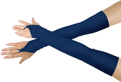 Vista 33 de Shinningstar Guantes largos de elastano elástico sin dedos sobre el codo para niñas y niños adultos