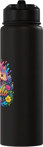 Vista 2 de Amarillo Texas Fun Colorful Armadillo Novelty Souvenir Stainless Steel Insulated Water Bottle