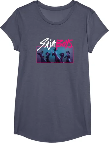 Vista 13 de Camiseta Oficial de KPop Demon Hunters Saja para Niños Negro